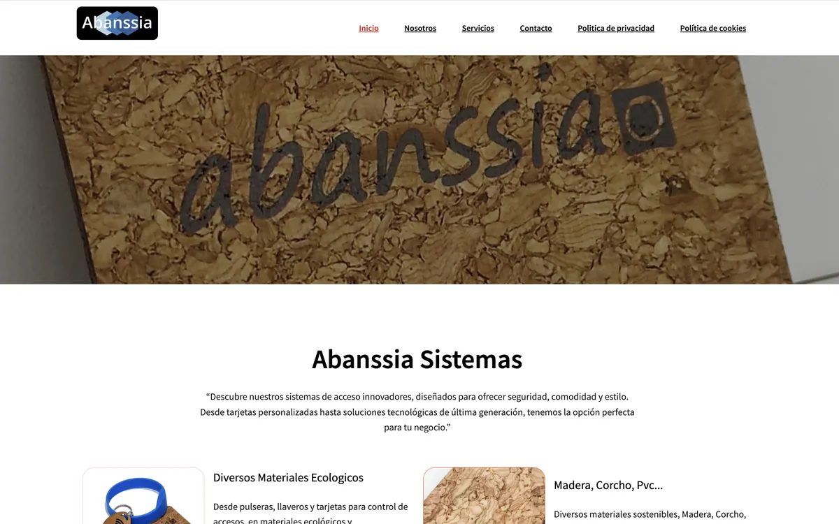 Web corporativa de sistemas de control de acceso