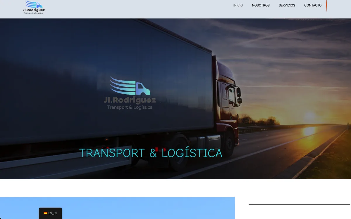 Web corporativa de una empresa de transporte y logística